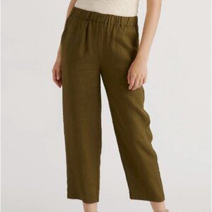 Quince 100% European Linen Olive Pants Sz M